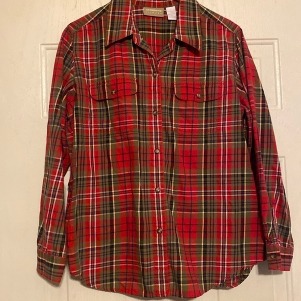 Liz Claiborne Flannel Button Down Shirt